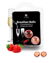 Boules de massage Brésiliennes fraise vin pétillant - BZ3852